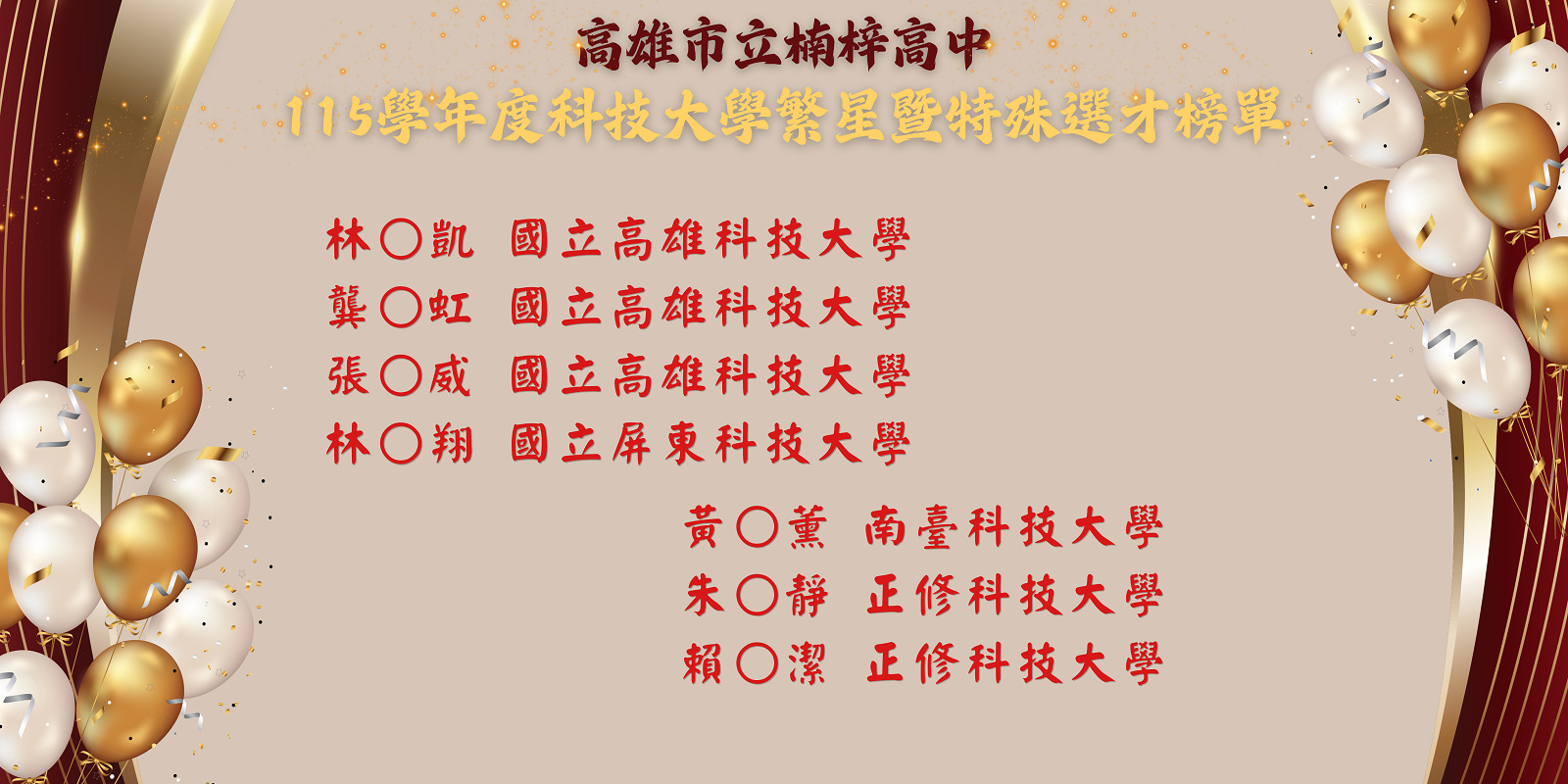 科大繁星與特殊選材榜單亮眼