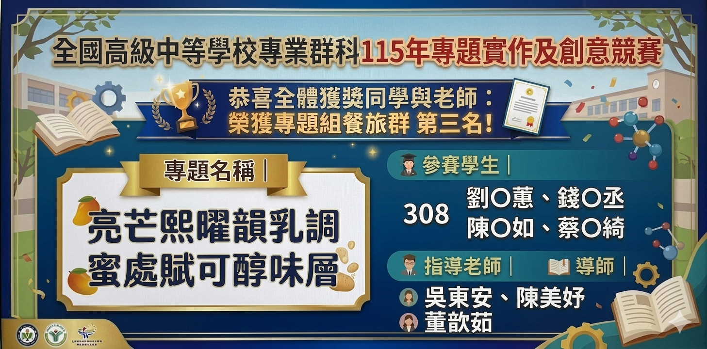 全國科展榮獲第三名